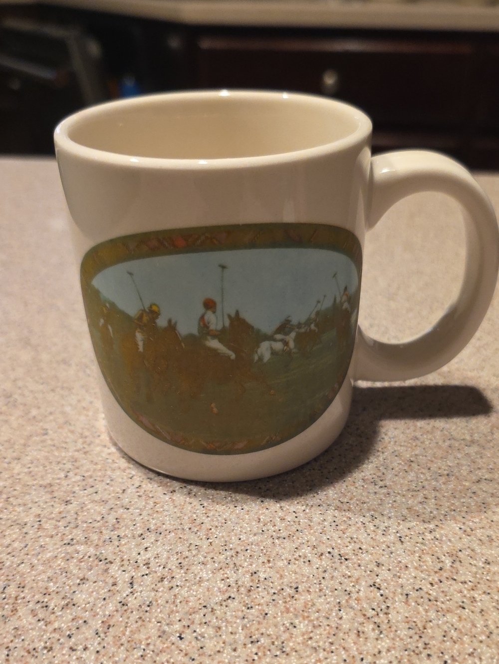 Ralph Lauren Cream Mug with Polo Player Illustration